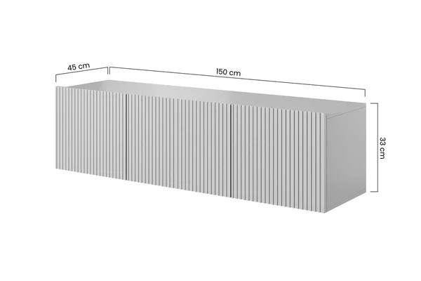 Závěsná TV skříňka Nicole 150 cm se zásuvkou - bílý mat