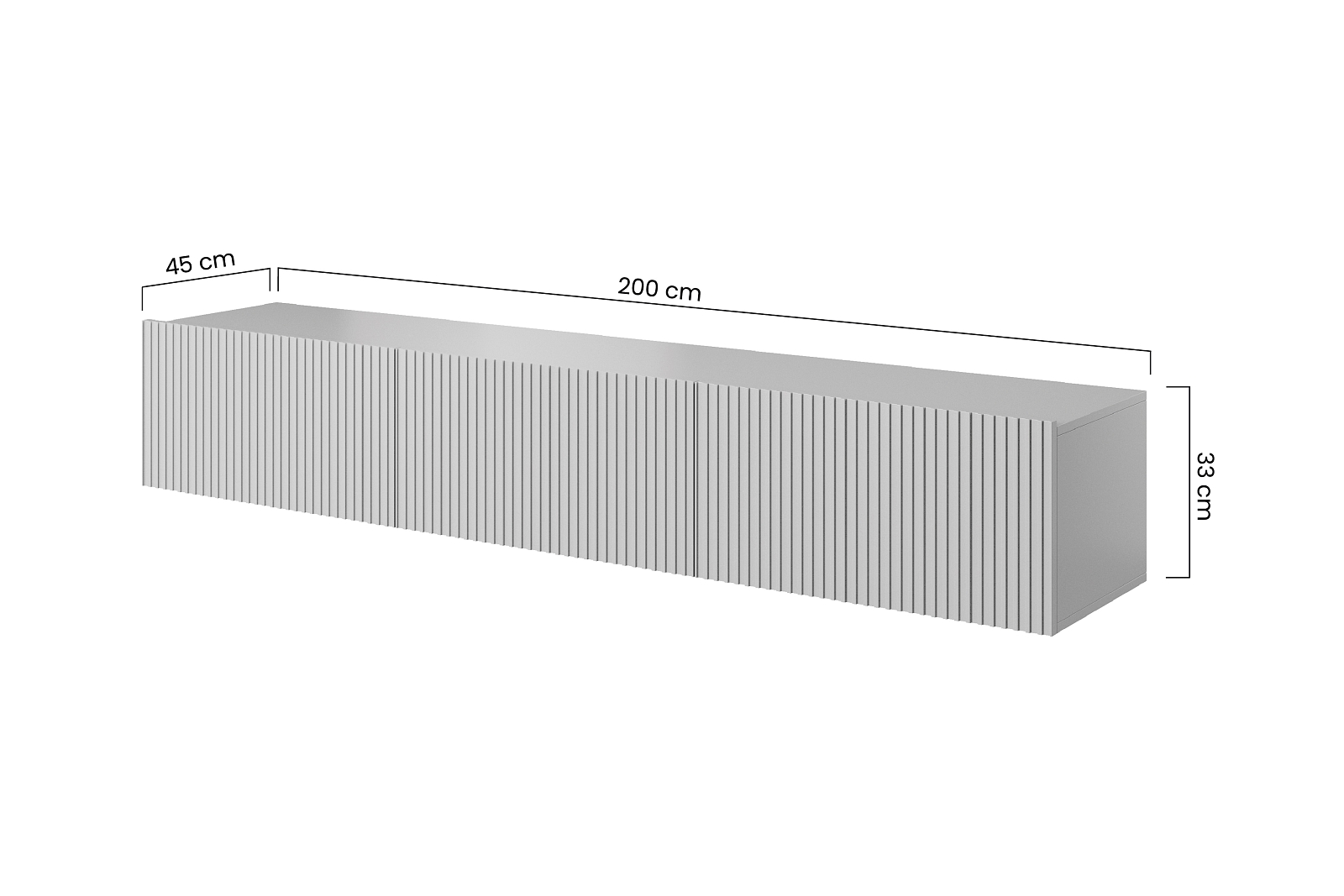 Závěsný TV stolek NICOLE&nbsp;200 cm kašmír mat furnipol.cz