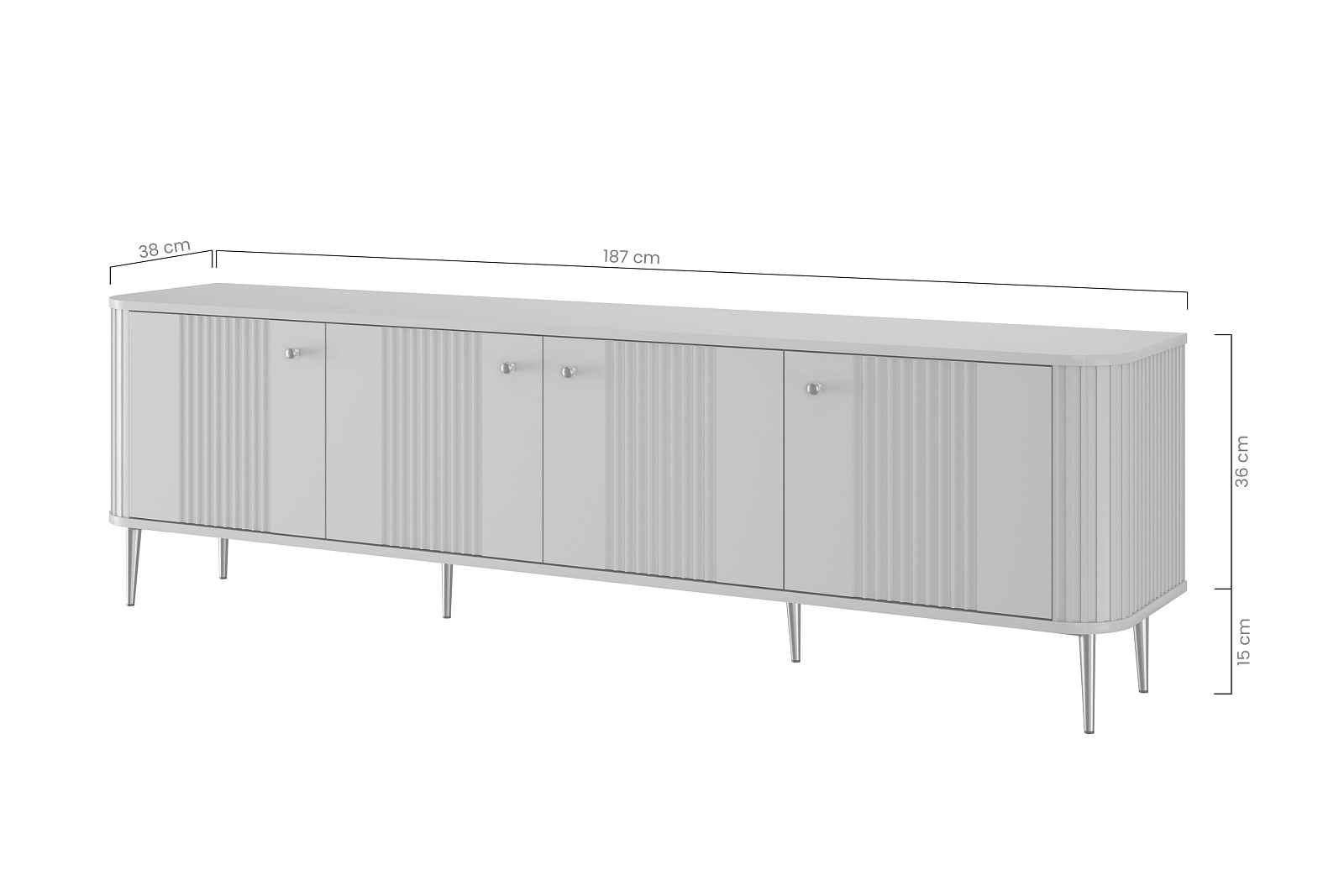 TV stolek VESPER 4D 187 cm kašmír – černé nožky furnipol.cz
