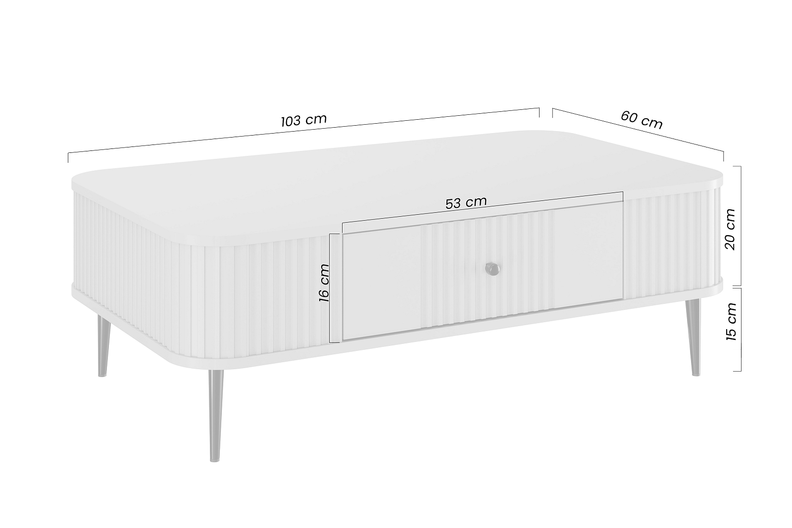 Konferenční stolek se zásuvkou Vesper 103x60 cm - kašmír zlaté nohy 11