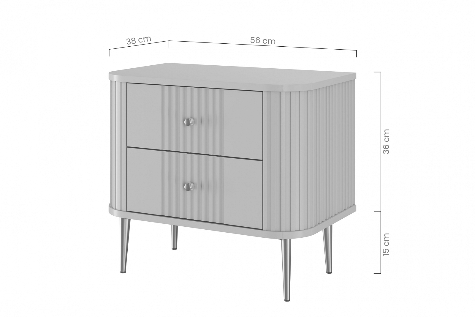 Set nočních stolků Vesper 56 cm - kašmírová zlaté nohy 1