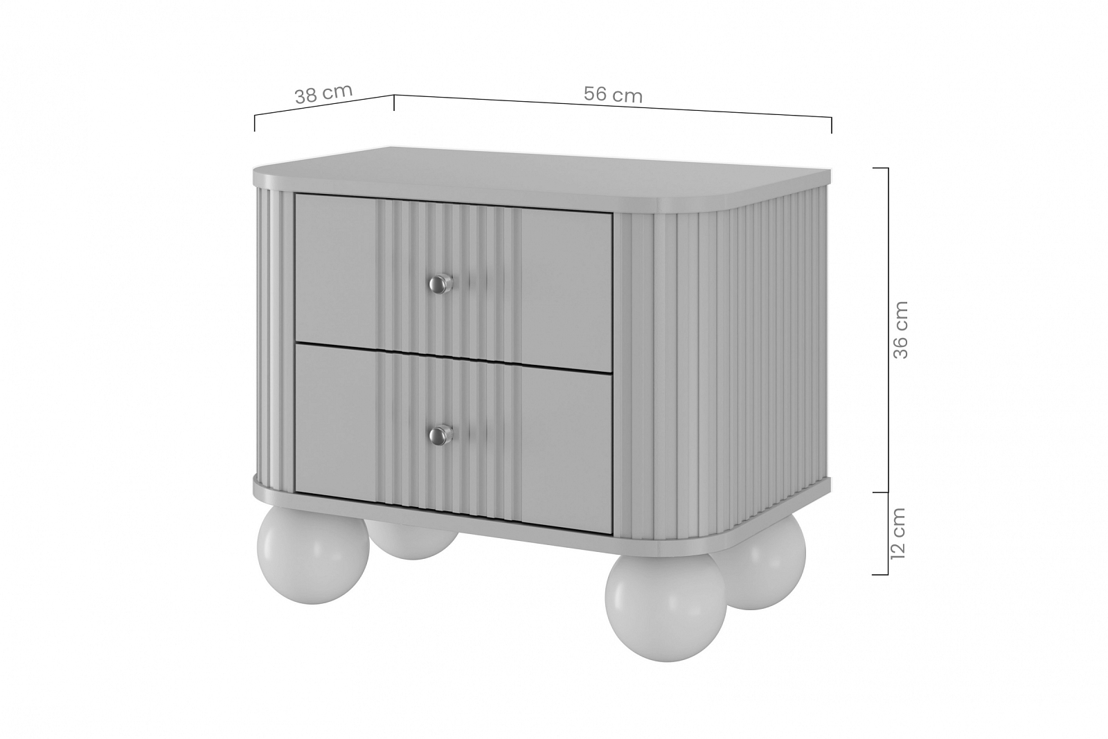 Set nočních stolků Vesper&nbsp;56 cm - kulaté nohy