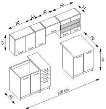 Kuchyňská linka AMANDA 1 260 s pracovní deskou skořicová akácie 2.jpg