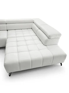 Kožená rohová sedací souprava PALLADIO L s elektrickým výsuvem. FURNIPOL