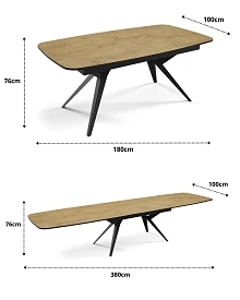 Rozkládací stůl SAMSON 180-300cm DUB Artisan černé 5.jpg