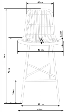 Zahradní barová židle H97 - Hnědá