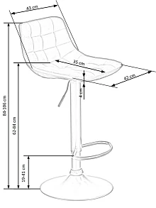 Barová židle H95 - Černá