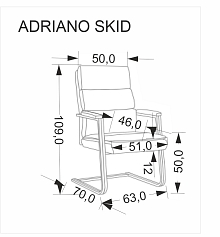 Konferenční židle ADRIANO SKID Černá 