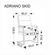 Konferenční židle ADRIANO SKID Černá 