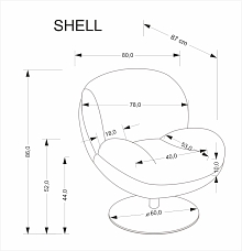 Křeslo SHELL  - Šedá