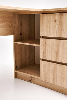 Rohový psací stůl s policemi Bega Dub 