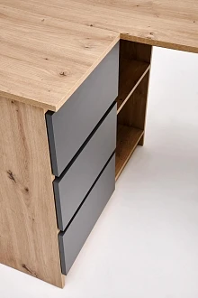 Rohový psací stůl BEGA Dub Artisan/Grafitový