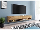 Závěsný TV stolek ADENIK s LED osvětlením 180cm - Dub Wotan