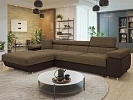 Rohová sedací souprava TOREZIO MINI s rozkladem na spaní a úložným prostorem - Soft 066 + Lux 03