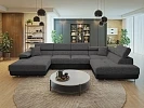 SEDACÍ SOUPRAVA TOREZIO BIS s rozkladem na spaní a úložným prostorem - Soft 011 + Lux 06