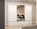 Šatní skříň FLORENCE 250x 218 se zrcadlem  - Bílá