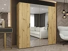 Šatní skříň MALAGA 200 se zrcadlem - Dub artisan