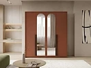 Šatní skříň LUCA 210 se zaoblenými zrcadly - Terracota