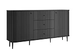 Komoda Vesper 160 cm se zásuvkami na nožkách - Černá / černé nohy