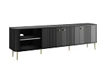 TV stolek Vesper 3D 187 cm  - Černá / zlaté nohy
