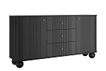 Komoda se zásuvkami Vesper 160 cm - Černá / zlatá