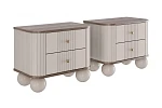Set nočních stolků Vesper 56 cm kulaté nohy - Kašmír / zlatá