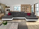 Sedací souprava do U COTERE BIS s rozkladem na spaní a úložným prostorem - Soft 017 / Uttario Velvet 2971 / Kronos 02