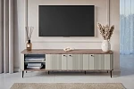 TV stolek Vesper 3D 187 cm  - Kašmír / Ořech / Černé nohy