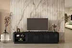 TV stolek Vesper 3D 187 cm na soklu  - Čierna