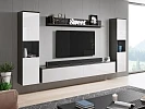Obývací stěna PARIS XL s LED osvětlením - Matera / bílý lesk