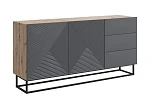 Moderní komoda Asha 167 cm dvoudveřová se zásuvkami  - Dub artisan