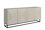 Komoda ASHA 200 cm čtyřdveřová  - Kašmí / černý rám
