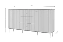Komoda VESPER 160 cm se zásuvkami černá – černé nohy | furnipol.cz