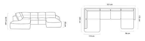Rohová sedací souprava CALVANO XL. FURNIPOL