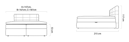 Boxspring postel - LARGO 140x200. FURNIPOL