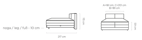 Boxspring postel NEBIA - 140x200. FURNIPOL