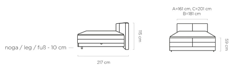 Boxspring postel NEBIA - 160x200. FURNIPOL