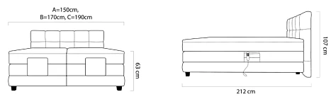 Boxspring postel EAGLE - 140x200 + elektrické polohování. FURNIPOL