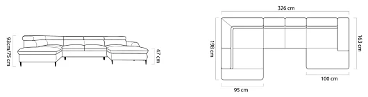 Rohová sedací souprava RAYO XL. FURNIPOL