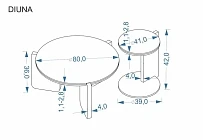 Set 2 konferečních stolků DIUNA / ořech,bílý mramor - Furnipol.cz