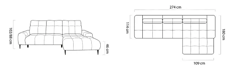  Rohová sedací souprava GIOVANNI S s elektrickým výsuvem. FURNIPOL