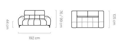 Kožená pohovka PLAZA 3 s elektrickým výsuvem. FURNIPOL