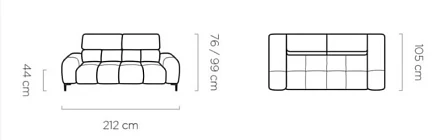 Kožená pohovka PLAZA 2 s elektrickým výsuvem. FURNIPOL