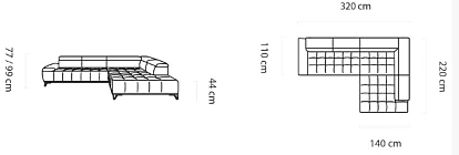 Rohová sedací souprava PALLADIO L s elektrickým výsuvem. FURNIPOL