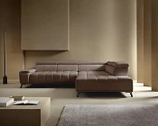 Kožená rohová sedací souprava PALLADIO L s elektrickým výsuvem. FURNIPOL