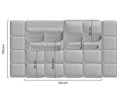 Dvoumístná pohovka s polohovatelnými záhlavníky MAGNELIO PRESTIGE II šeda 2.jpg