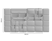 Dvoumístná pohovka s polohovatelnými záhlavníky MAGNELIO PRESTIGE II šeda 2.jpg