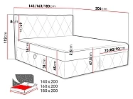 kontinentální Postel s topperem SIMOTI 140x200 šedá 9.jpg