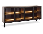 Komoda s vitrínou Lumi B 181 s LED osvětlením Dub Dunin 4.jpg