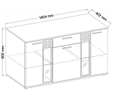 Moderní prosklená komoda Salsa 140 bílá dub artisan 1.jpg